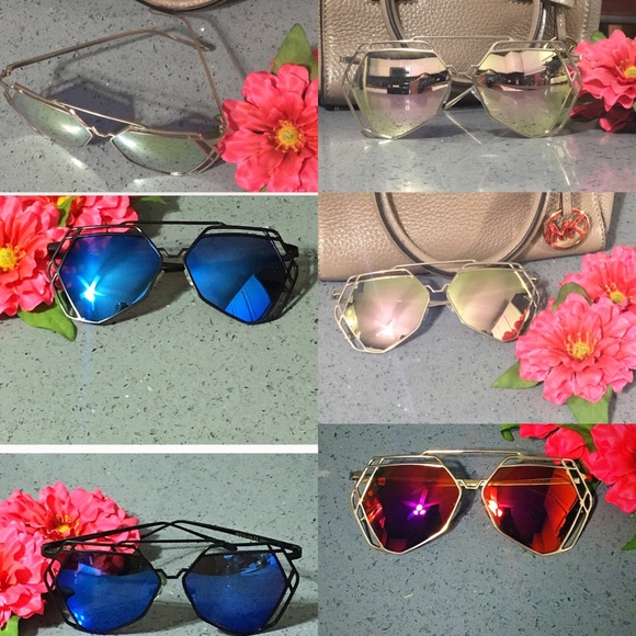 Last 1 (1st pic)! Hexagon mirrored aviator sunnies - Picture 7 of 8
