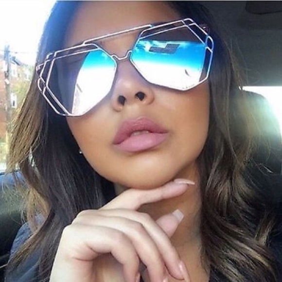 Last 1 (1st pic)! Hexagon mirrored aviator sunnies - Picture 6 of 8