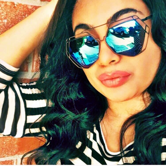 Last 1 (1st pic)! Hexagon mirrored aviator sunnies - Picture 5 of 8