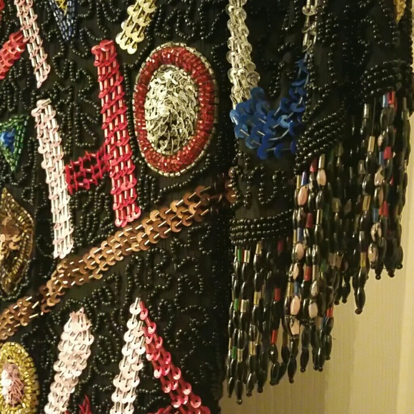 Dress sequined with beads..lined...14" w by 37" h - Picture 4 of 4