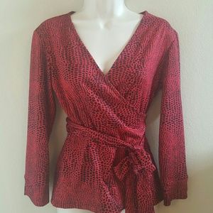 Red wrap top