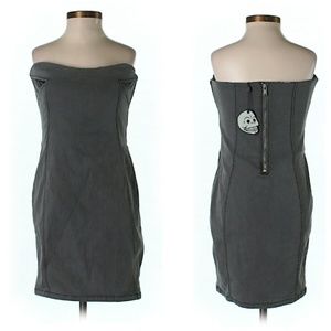 CLEARANCE Cheap Monday Edgy Leather Inset Sheath Dress