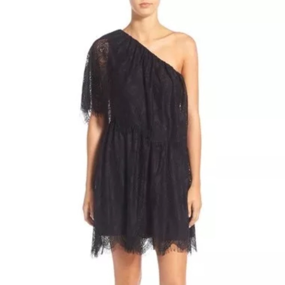 Wayf Black lace dress