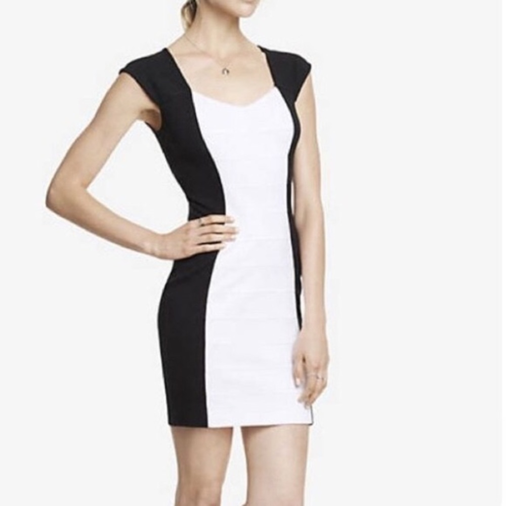 Express Black & White Bodycon dress