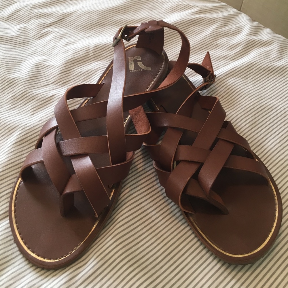 Brown (Cognac) Report Sandals