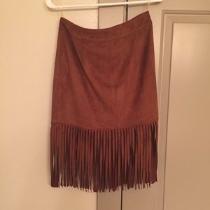 Glamorous fringe suede mini skirt