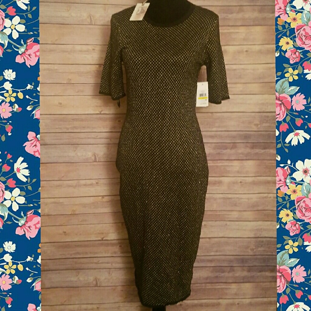 Jessica Simpson Metallic Patterned Midi Dress