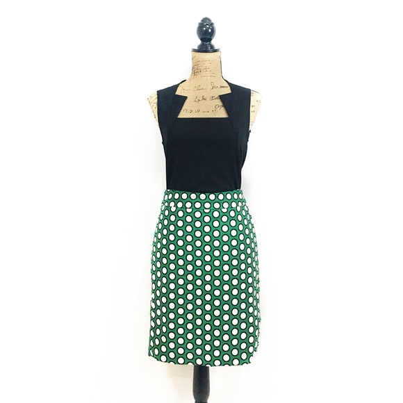 Banana Republic Dresses & Skirts - Banana republic green/white/black polkadot skirt