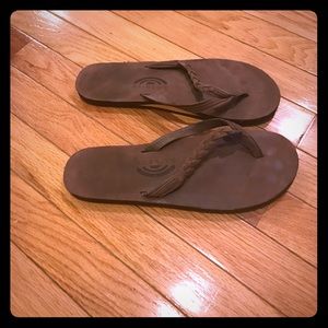 Rainbow Braided Flip flops