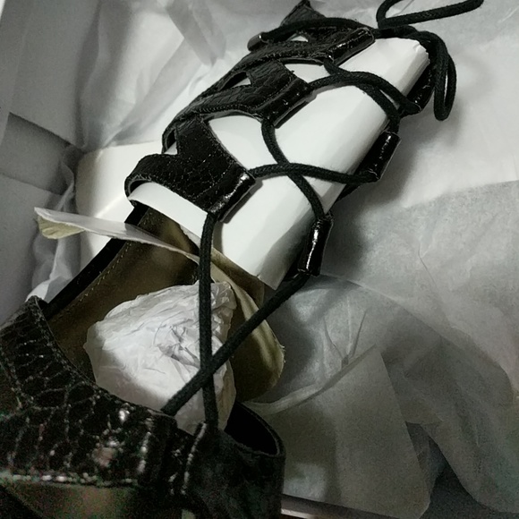 Sexy Black Strappy Lace up Heels by Wild Pair - Picture 4 of 4