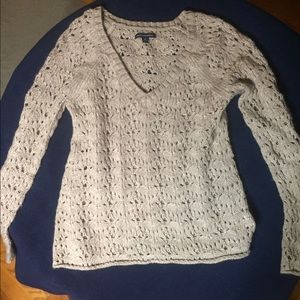 knit crochet super soft tan sweater american eagle