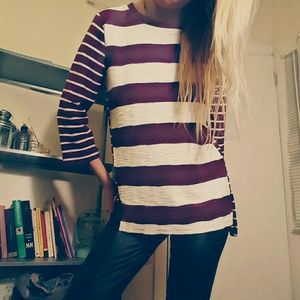 Burgundy striped sweater