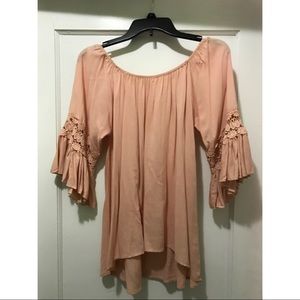 Light pink high-low top