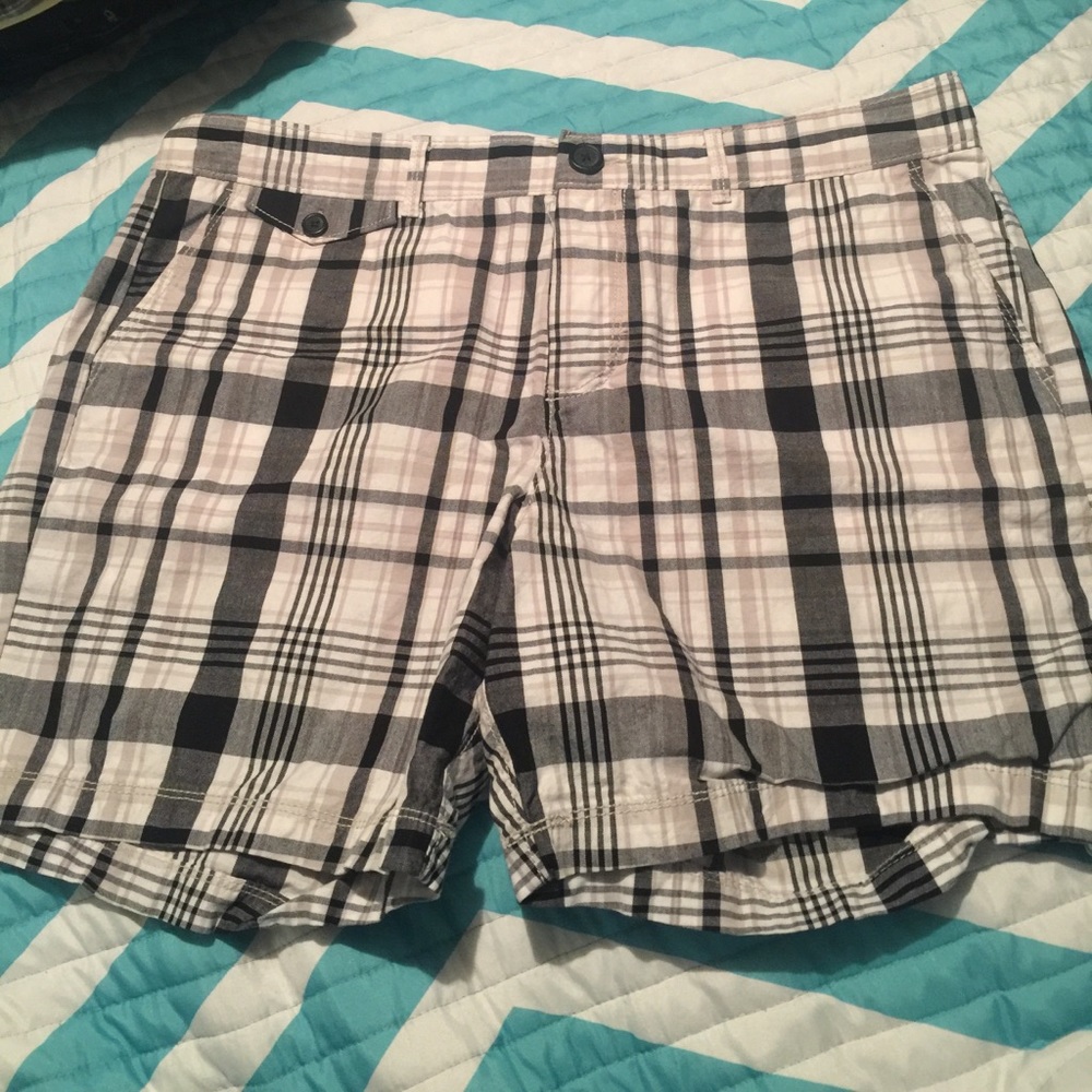 Black and white checkered shorts