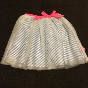 Blue and White Striped Skirt