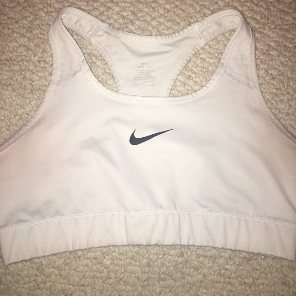 White Nike Dri-Fit Sports Bra