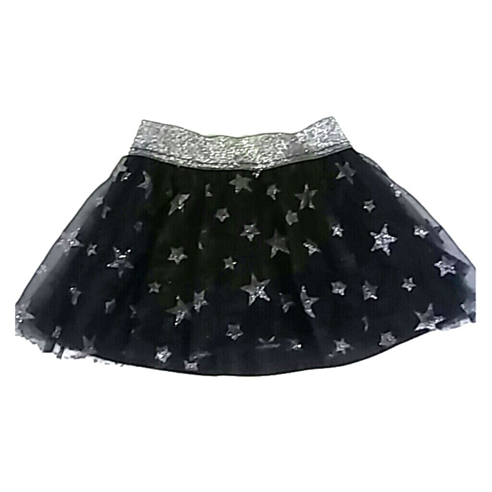 Baby Girl black Skirt Silver Glitter Stars