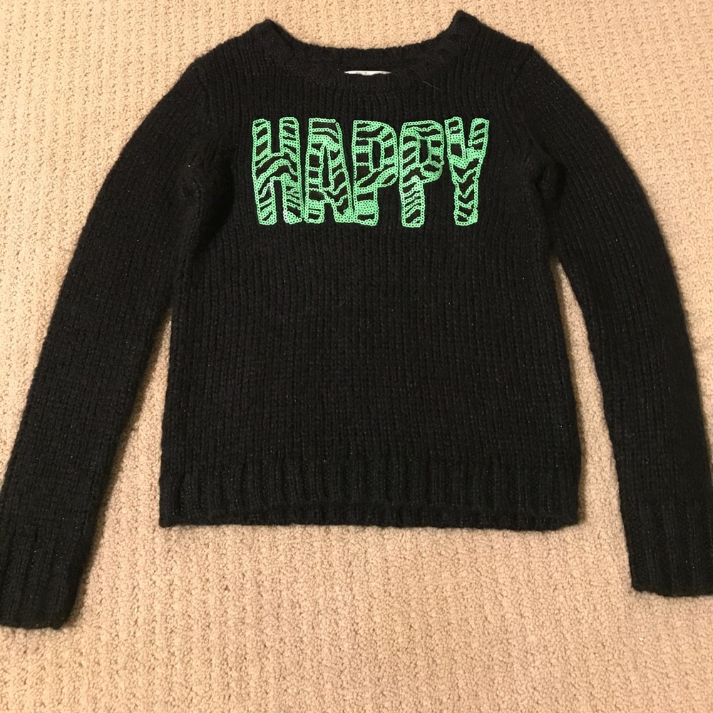 Sequined Justice "Happy" sweater💚😉😀