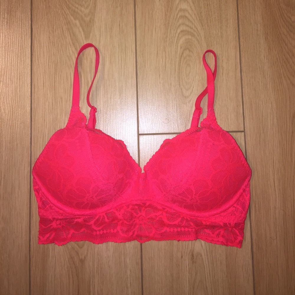 Pink Victoria Secret Lace Push-Up Padded Bralette