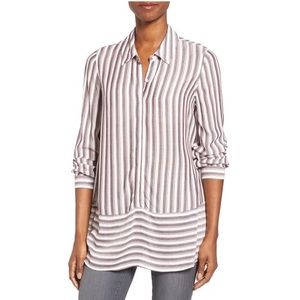 Striped button up tunic by Pleione