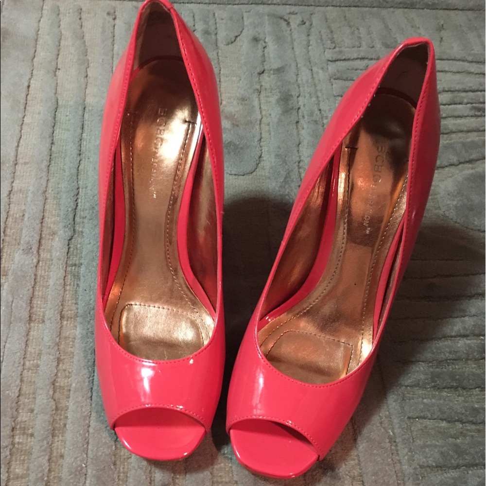 BCBG hot pink open toe pump