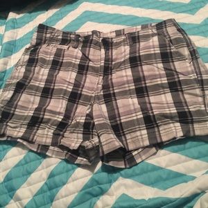 Black and white checkered shorts