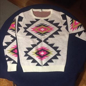 forever 21 geometric pattern soft sweater size m