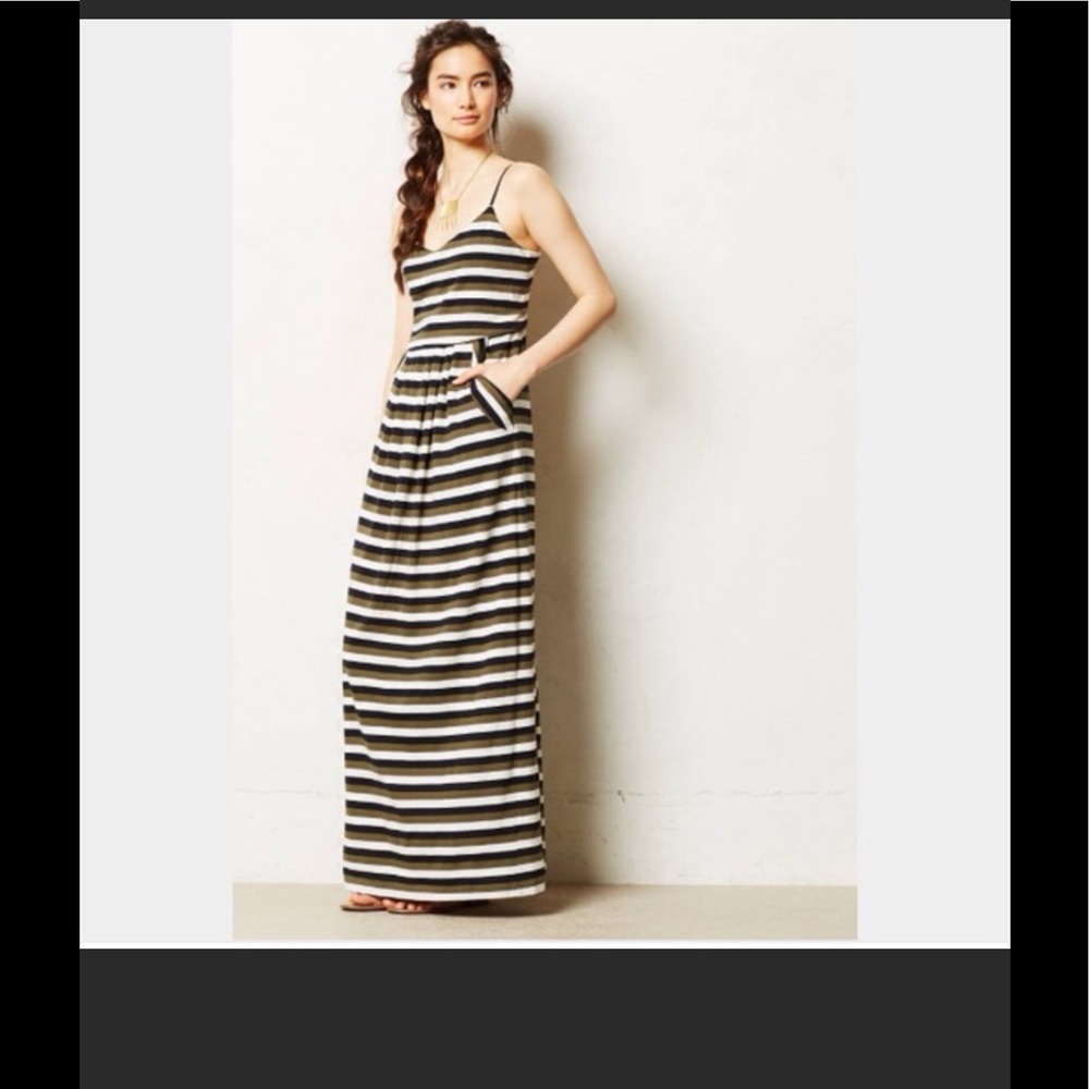 Anthropologie striped maxi dress