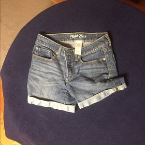 faded glory size 8 cuffed jean shorts blue