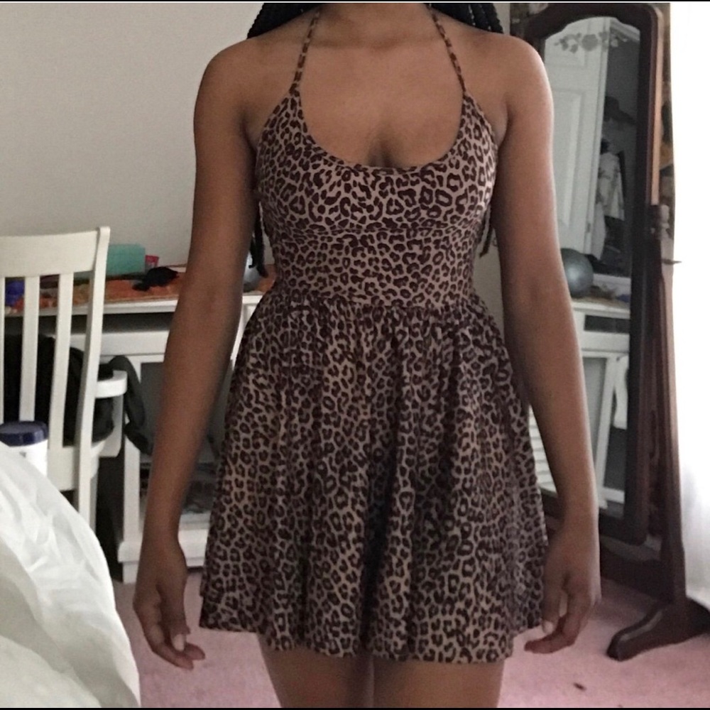 American Apparel cheetah skater dress