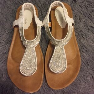 White bling sandals