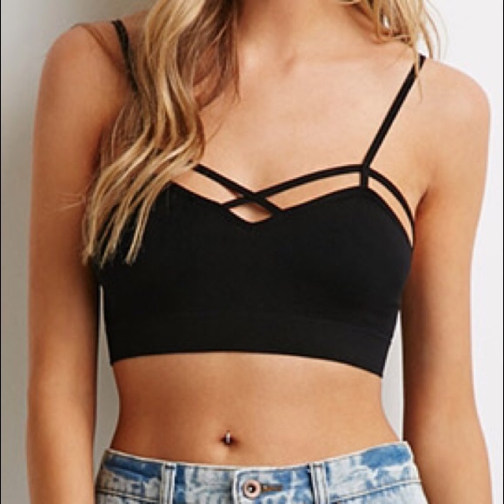 Caged front Strappy bralette crop top