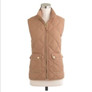 J Crew tan puffer vest