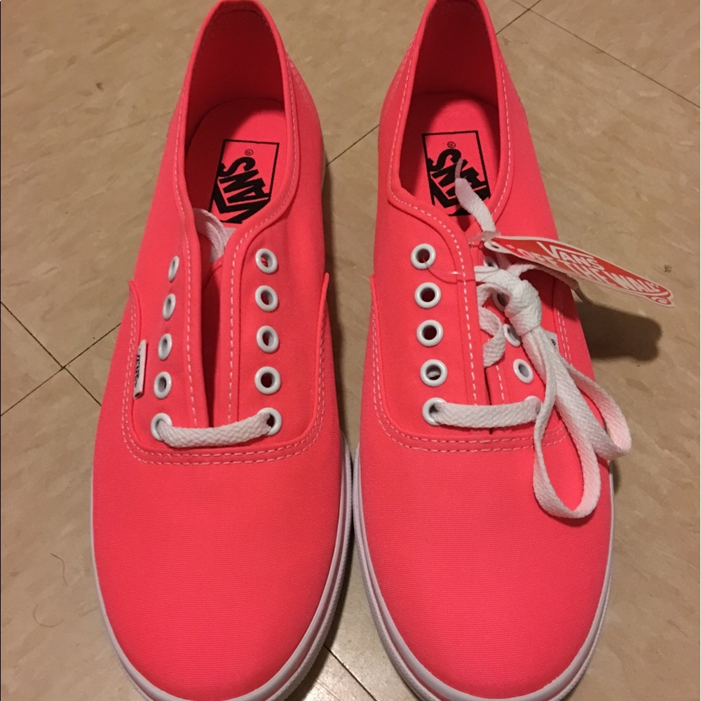 Women Neon Coral Vans