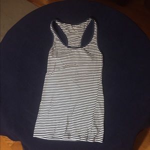 Old Navy soft cotton racerback tank blue striped M