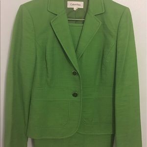 Green Calvin Klein Skirt Suit