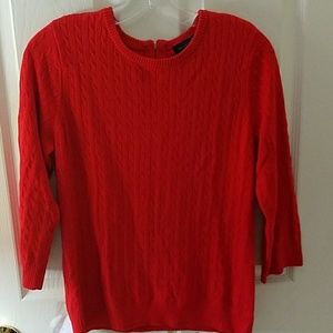The Limited knit red 3/4 sleeve top.