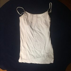 white aeropostale stretch cami with shelf bra