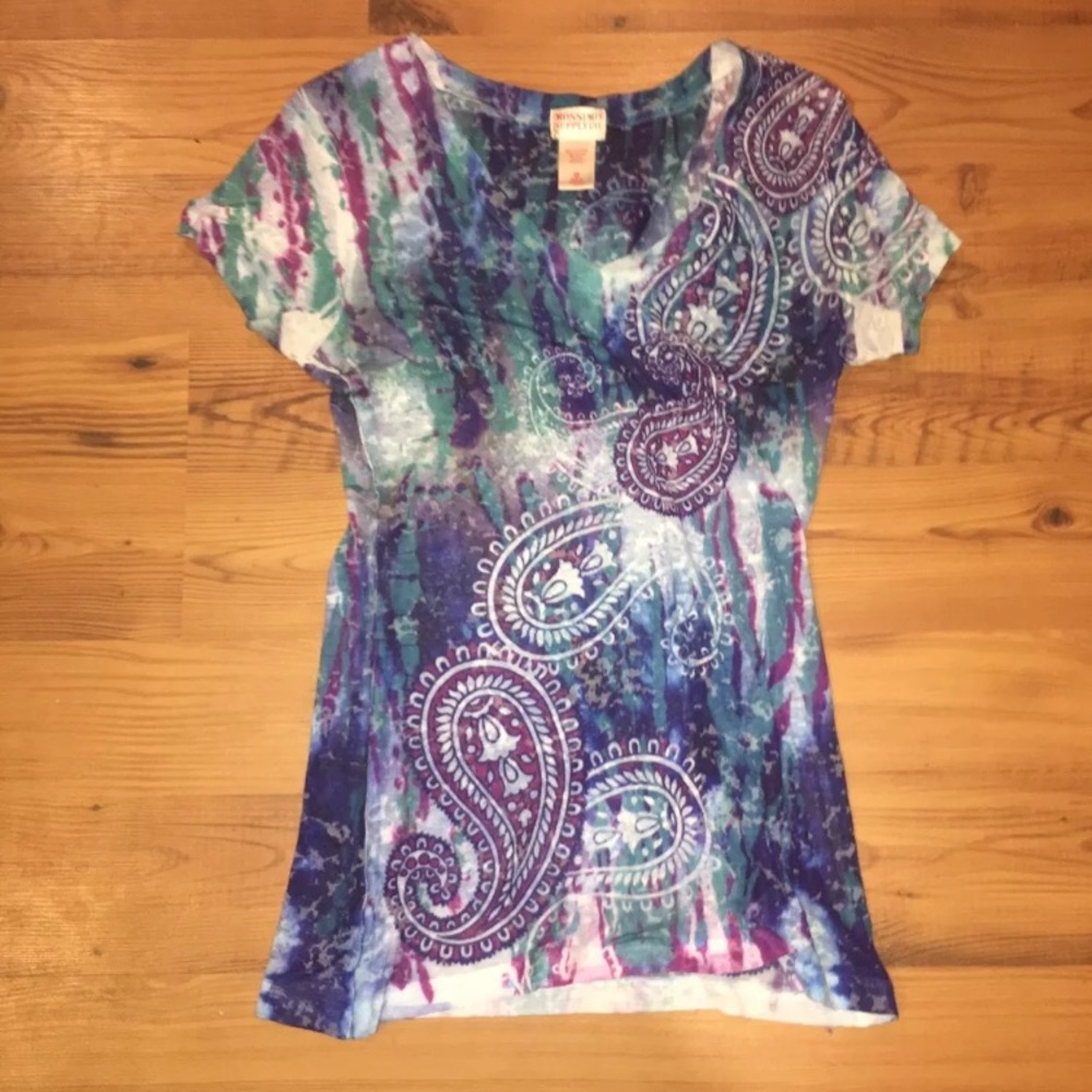 Kohls Juniors Paisley Blue Purple White Size M