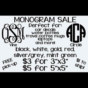 Vinyl Monogram Decal