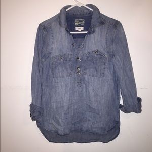 Madewell denim popover shirt, size Small