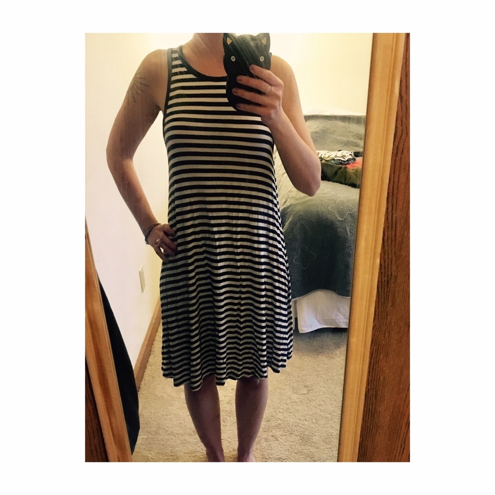 Striped swing dress size small