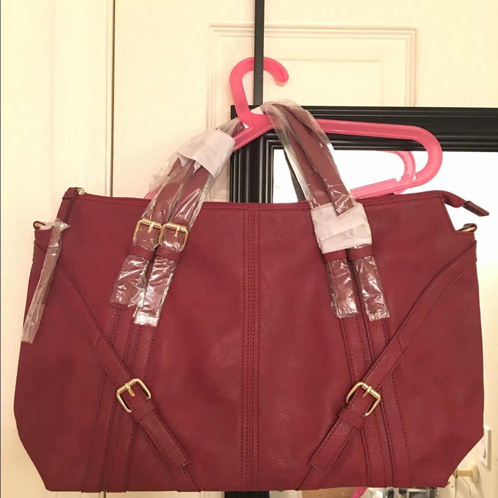 JustFab Purplish Red Retro large Shoulder Bag
