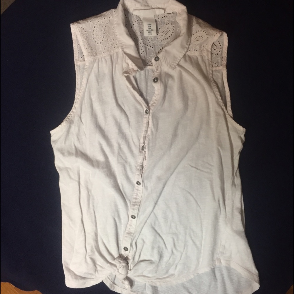 cute pink button up tank top tie knot at bottom