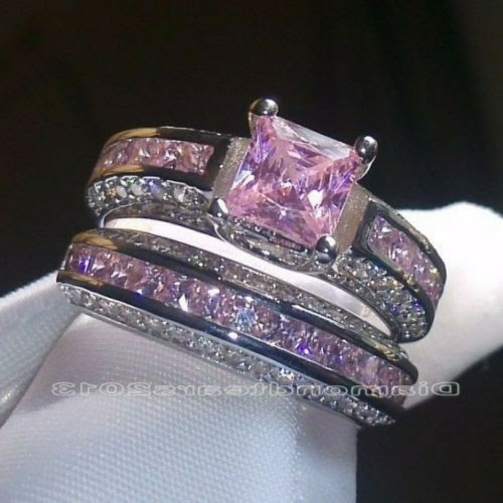 SOLD STERLING SILVER 925 AND PINK topaz set