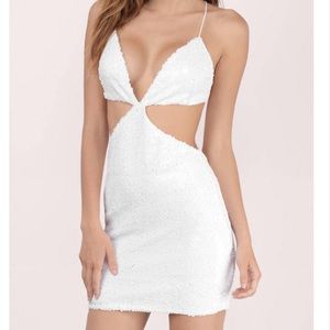White Sequin Bodycon Dress