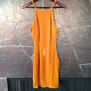 Gold/Yellow velvet mini dress