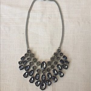 Necklace with gray jewels