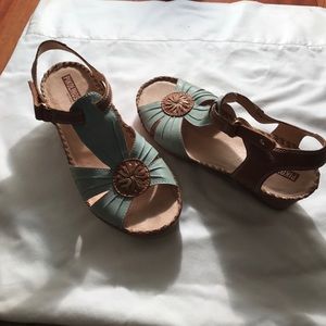 Pikolinos light aqua sandals/ shoes