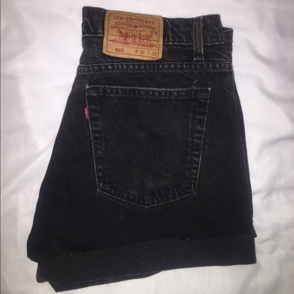 Levi's Pants - Levi's 505 Vintage Distressed Black Shorts
